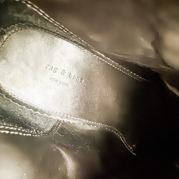 Rag & Bone Newbury Crackled Leather Classic Back Zip Booties 40 - Picture 9 of 10